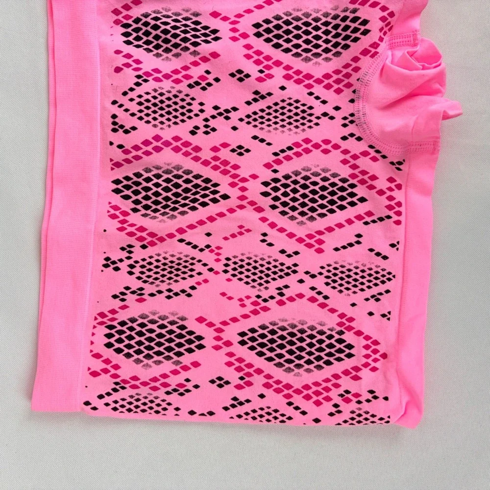 No‎ Boundaries Pink Snakeskin Activewear Tank Top and Boy Short Set Large 12-14